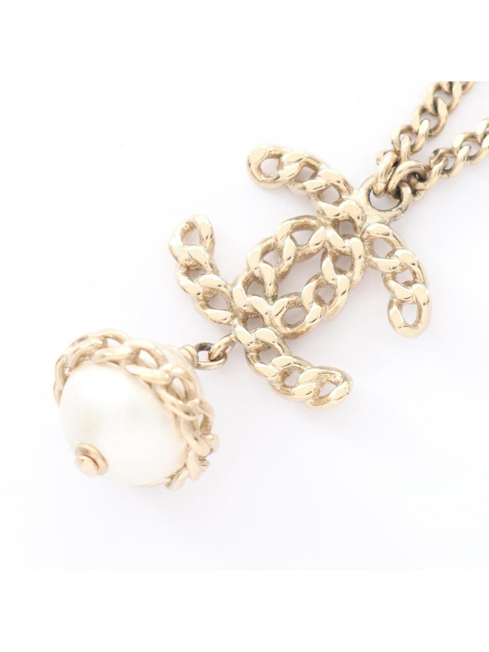 Chanel Cc Logo Pendant Necklace Metal #209979C17B